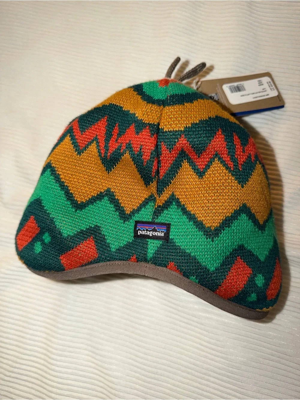 Patagonia Baby Reversible Beanie Geo Knit Small-Nettle Green 3-6 Months NEW